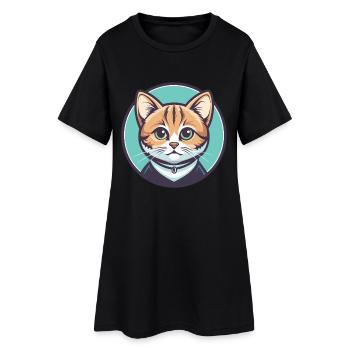 Hosico Cat Breed Cartoon Kawaii Animal Pet - Women’s T-Shirt Dress - black - Front