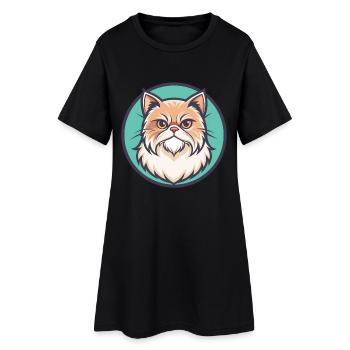 Persian Cat Breed Cartoon Kawaii Animal Pet - Women’s T-Shirt Dress - black - Front