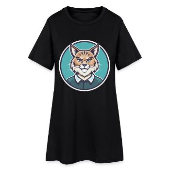Highlander Chat Race Dessin Animé Kawaii Animal Pet - Robe T-shirt Femme - noir - Devant