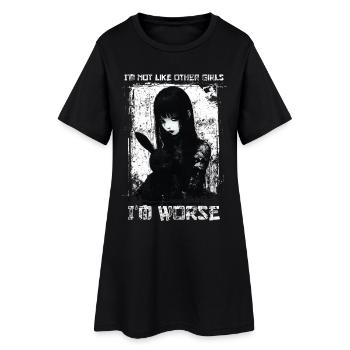 Pas comme les autres filles Dark Anime Girl Goth Bunny - Robe T-shirt Femme - noir - Devant