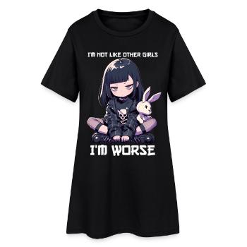 pas comme les autres filles Goth Girl Bunny Kawaii Gothic - Robe T-shirt Femme - noir - Devant