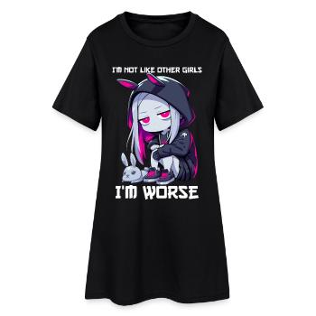 Pas comme les autres filles Goth Bunny Kawaii Edgy Grunge - Robe T-shirt Femme - noir - Devant
