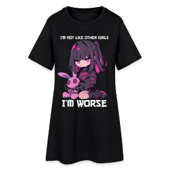 Not Like Other Girls Kawaii Goth Bunny Gift - Women’s T-Shirt Dress - black - Front