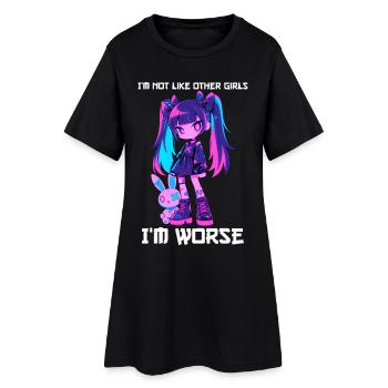 pas comme les autres filles Goth Girl Bunny Grunge Kawaii - Robe T-shirt Femme - noir - Devant