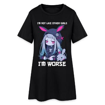 Not Like Other Girls Kawaii Goth Bunny Gothic - Women’s T-Shirt Dress - black - Front