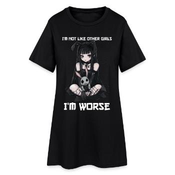 Pas comme les autres filles Anime Girl Poupée gothique - Robe T-shirt Femme - noir - Devant