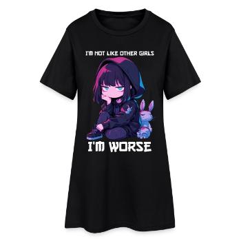 Pas comme les autres filles Anime Fille Kawaii Edgy Goth - Robe T-shirt Femme - noir - Devant