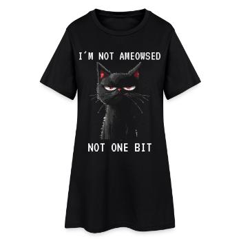 I'm Not Ameowsed Funny Cat Pixel Art - Women’s T-Shirt Dress - black - Front
