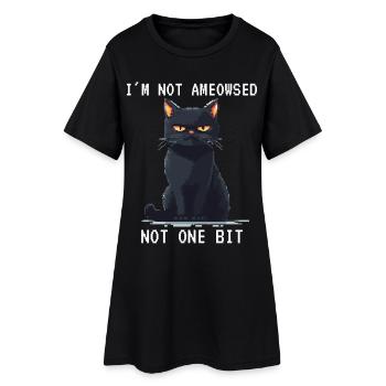 I'm Not Ameowsed Pixelart Grimmige Katze Pixel - Women’s T-Shirt Dress - black - Front
