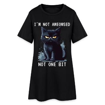 I'm Not Ameowsed Black Cat Pixel Art - Women’s T-Shirt Dress - black - Front