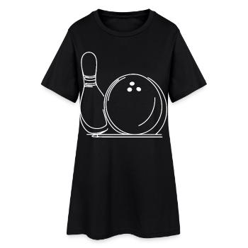 Dessin de boules de bowling et de quilles - Robe T-shirt Femme - noir - Devant