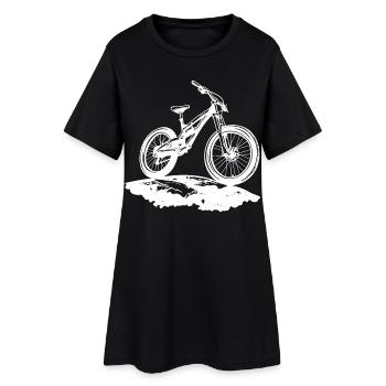 Mountainbiker - Frauen T-Shirt-Kleid - Schwarz - Vorne