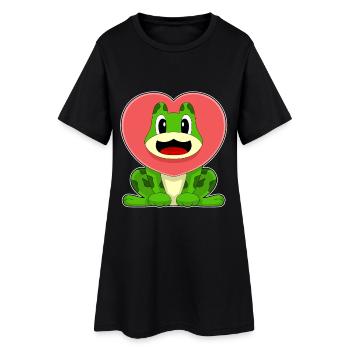 Coeur de grenouille - Robe T-shirt Femme - noir - Devant