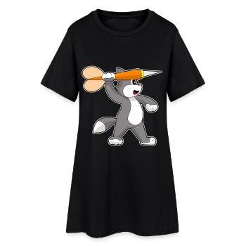 Cat Dart Dart - Robe T-shirt Femme - noir - Devant