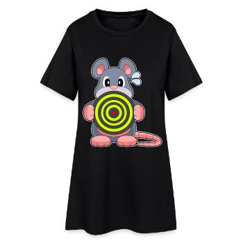 Cible de fléchettes de souris - Robe T-shirt Femme - noir - Devant