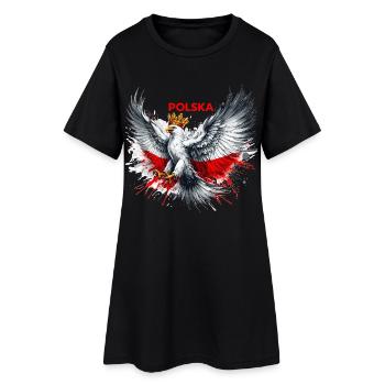 Poland Polska Polish Red White Eagle Crown Gift - Women’s T-Shirt Dress - black - Front
