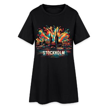Stockholm Capital Suède Cadeau - Robe T-shirt Femme - noir - Devant