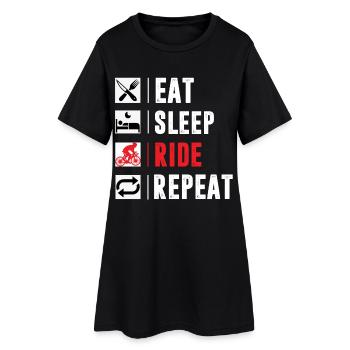 Eat Sleep Ride Repeat Shirt For Men Women And Kids - Frauen T-Shirt-Kleid - Schwarz - Vorne