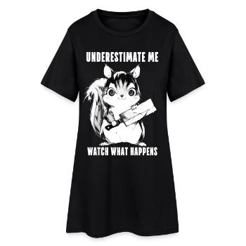 Crazy Squirrel Anime Kawaii Gift - Women’s T-Shirt Dress - black - Front