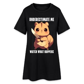 Squirrel with Knife Anime Kawaii Gift - Women’s T-Shirt Dress - black - Front