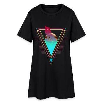 Coucher de soleil des années 90 et 80 de Wolf Vaporwave Synthwave - Robe T-shirt Femme - noir - Devant