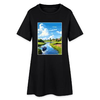 Dedham Vale Aonb Reise Poster Souvenir Farbe WPA - Frauen T-Shirt-Kleid - Schwarz - Vorne