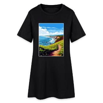 North Devon Aonb Voyage Affiche Peinture Souvenir WPA - Robe T-shirt Femme - noir - Devant