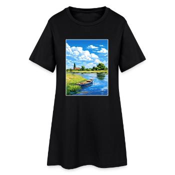 Dedham Vale Aonb Reise Poster Souvenir Farbe WPA - Frauen T-Shirt-Kleid - Schwarz - Vorne