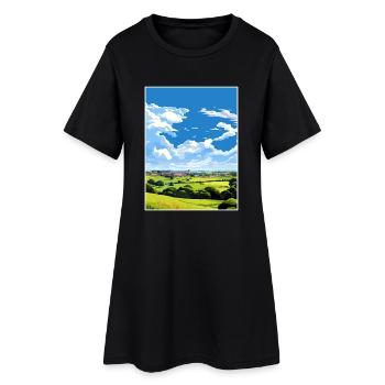 Dedham Vale Aonb Reise Poster Souvenir Farbe WPA - Frauen T-Shirt-Kleid - Schwarz - Vorne
