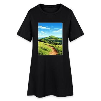 Malvern Hills Aonb Reise Poster Souvenir Farbe WP - Frauen T-Shirt-Kleid - Schwarz - Vorne