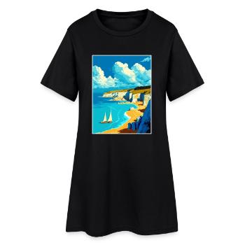 Île de Wight Anob Affiche de voyage Souvenir Peinture WP - Robe T-shirt Femme - noir - Devant