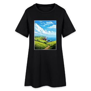 South Devon Aonb Voyage Affiche Peinture Souvenir WPA - Robe T-shirt Femme - noir - Devant