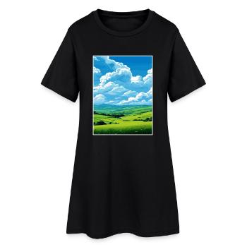 South Downs Aonb Reise Poster Souvenir Farbe WPA - Frauen T-Shirt-Kleid - Schwarz - Vorne
