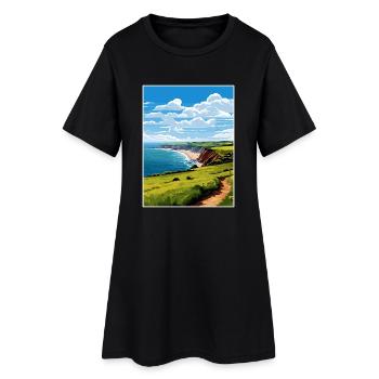 South Devon Aonb Voyage Affiche Peinture Souvenir WPA - Robe T-shirt Femme - noir - Devant