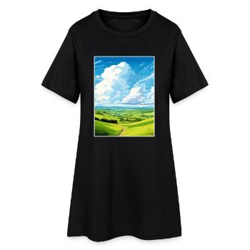 South Downs Aonb Affiche de voyage Souvenir Peinture WPA - Robe T-shirt Femme - noir - Devant