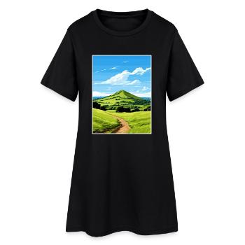 Malvern Hills Aonb Reise Poster Souvenir Farbe WP - Frauen T-Shirt-Kleid - Schwarz - Vorne