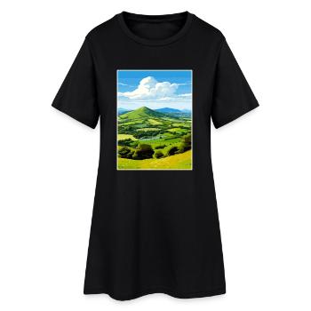 Malvern Hills Aonb Reise Poster Souvenir Farbe WP - Frauen T-Shirt-Kleid - Schwarz - Vorne