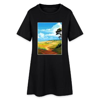 Suffolk Coast Heaths Reiseposter Souvenir WPA - Frauen T-Shirt-Kleid - Schwarz - Vorne