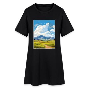 Mourne Mountains Aonb Travel Poster Souvenir WPA - Women’s T-Shirt Dress - black - Front