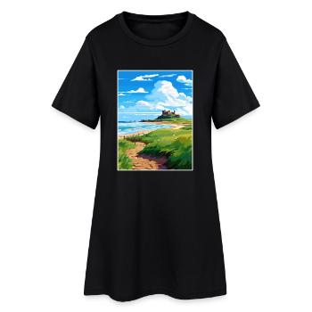 Affiche de voyage Aonb de la côte de Northumberland - Robe T-shirt Femme - noir - Devant