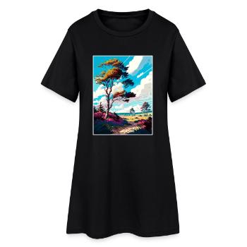 Ashdown Wald Reise Poster Postkarte Malerei - Frauen T-Shirt-Kleid - Schwarz - Vorne