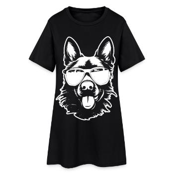 German Shepherd Sunglasses - Women’s T-Shirt Dress - black - Front