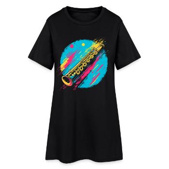 Flûte - Robe T-shirt Femme - noir - Devant