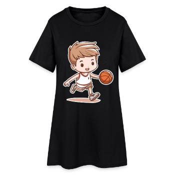 Little basketball player sketch - Women’s T-Shirt Dress - black - Front