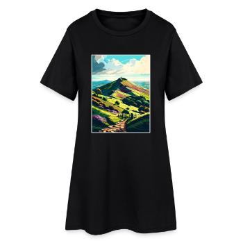 Malvern Hills Aonb Reise Poster Postkarte Malerei - Frauen T-Shirt-Kleid - Schwarz - Vorne