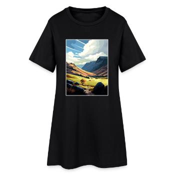 Clwydian Range Anob Vintage Reiseposter Souvenir - Frauen T-Shirt-Kleid - Schwarz - Vorne