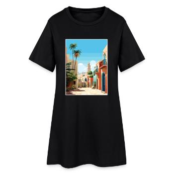 El Jadida Maroc Affiche de voyage Peinture Souvenir WPA - Robe T-shirt Femme - noir - Devant