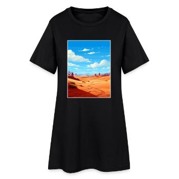 Merzouga Marokko Reise Poster Souvenir Farbe WPA - Frauen T-Shirt-Kleid - Schwarz - Vorne