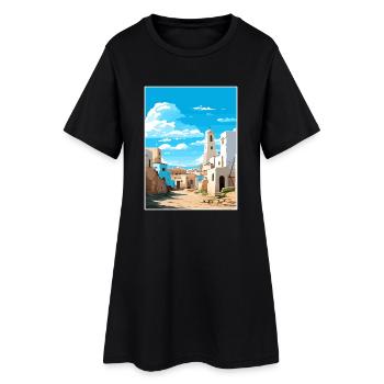 Essaouira Maroc Affiche de voyage Peinture Souvenir WPA - Robe T-shirt Femme - noir - Devant