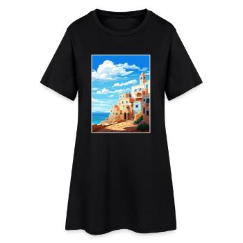 Essaouira Maroc Affiche de voyage Peinture Souvenir WPA - Robe T-shirt Femme - noir - Devant